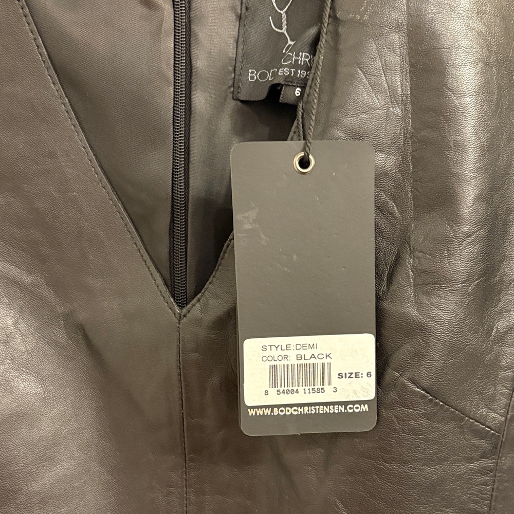 Bod & Christensen Leather Short Sleeve Fitted Dress - Picture 14 of 15